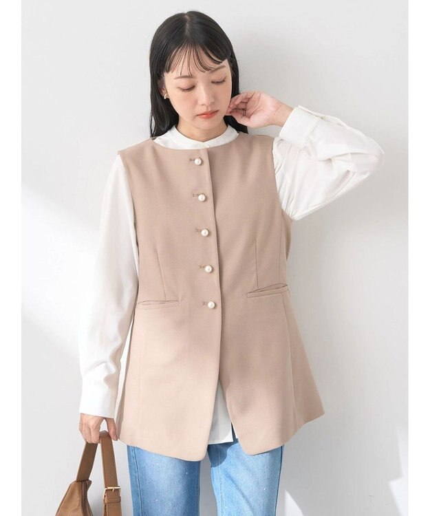 earth music&ecology パールボタンジレ Beige