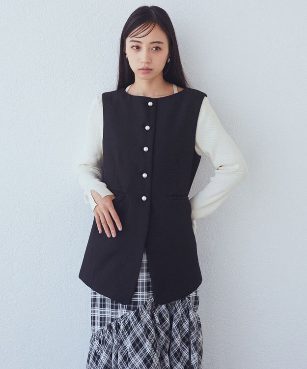 earth music&ecology パールボタンジレ Black