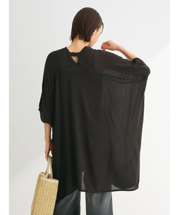 Green Parks Ｉ　レーヨンクレープチュニック Black