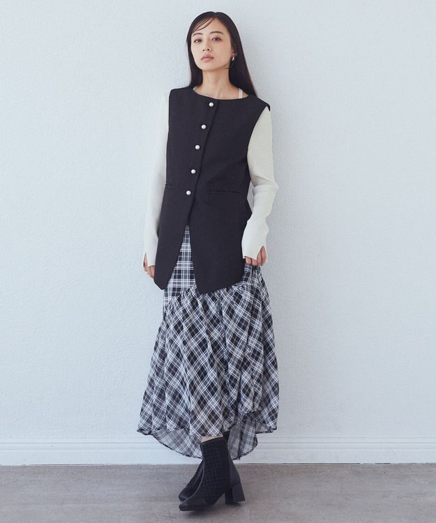 earth music&ecology パールボタンジレ Black