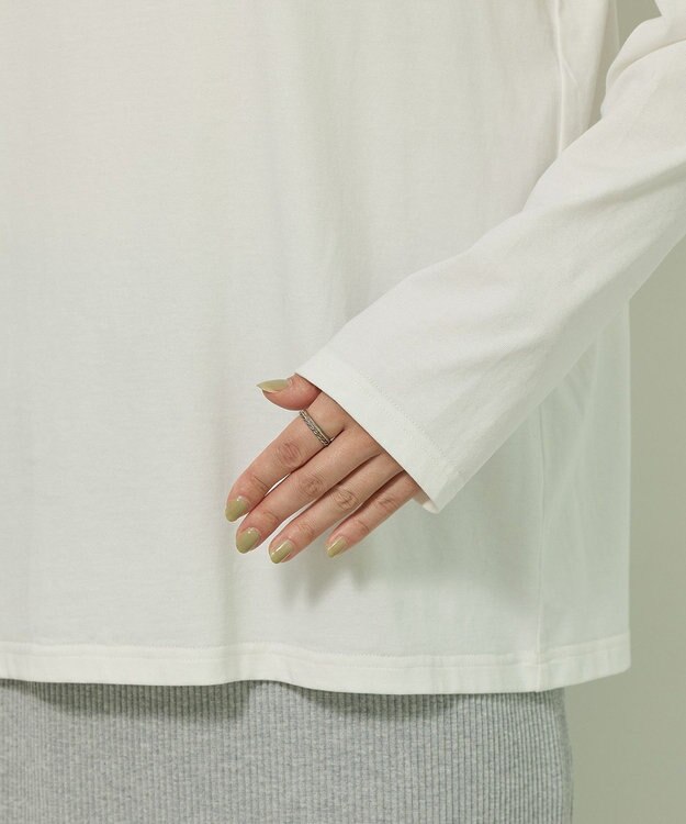 Green Parks キレイ目ロゴ長袖Ｔシャツ Off White