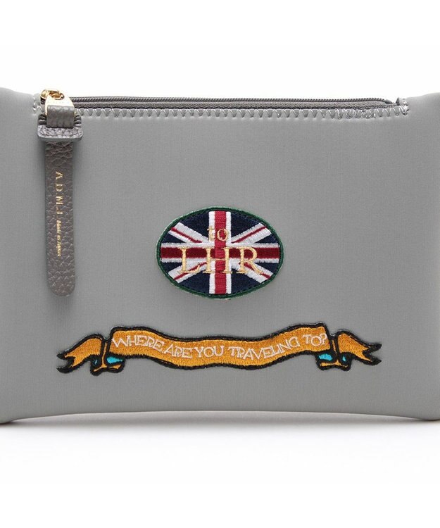 A.D.M.J. 【魔法の様に軽い】マジックライト/コード刺しゅうフラットポーチ2セット(S・LL) GR/MA