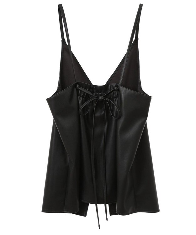 Green Parks フェイクレザーキャミベスト Black