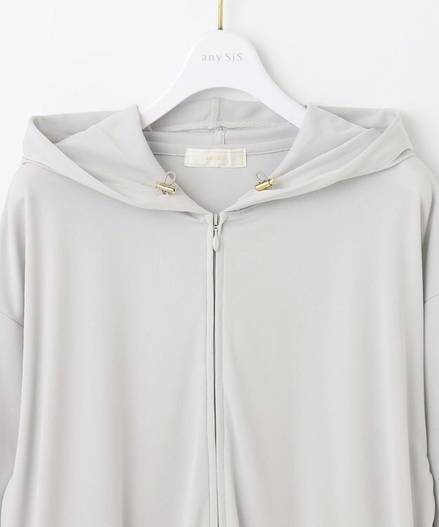 ANY SIS 【接触冷感・UVカット】ラッシュガード パーカー ライトグレー