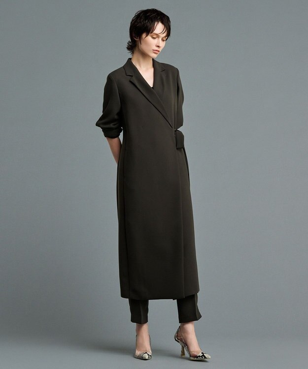 uncrave 【防しわ・洗濯機洗い可】ウォッシャブル ダブルクロス ワンピースコート（uncrave STANDARD） チャコール