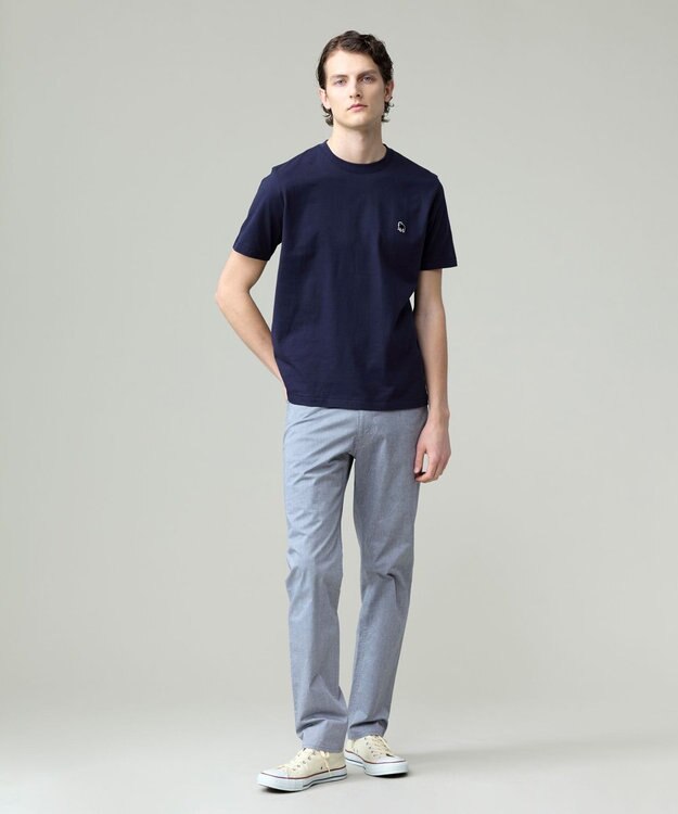 J.PRESS MEN 【ストレッチ】シャンブレーストレッチツイル パンツ ネイビー系