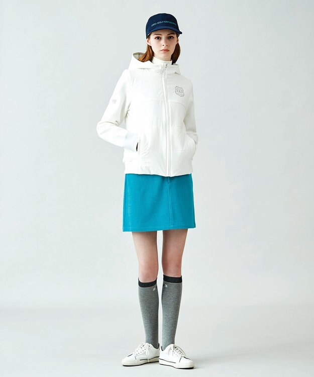 23区GOLF 【WOMEN】【撥水・ストレッチ】ニット×中綿ブルゾン ホワイト系