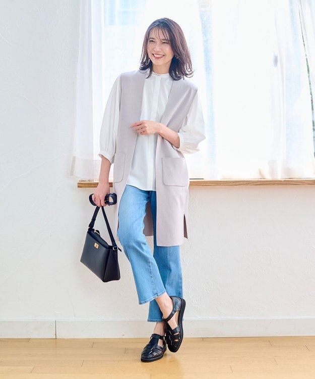 ANY 【UVカット・吸水速乾・抗菌防臭】バルーンスリーブブラウス アイボリー系