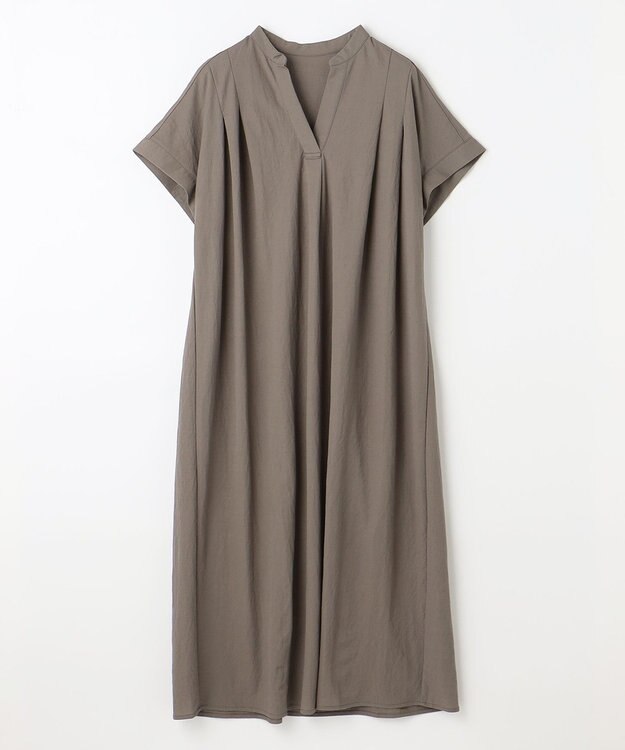 ANY 【洗濯機可能/ストレッチ】ナチュラルワッシャーワンピース ライトモカ