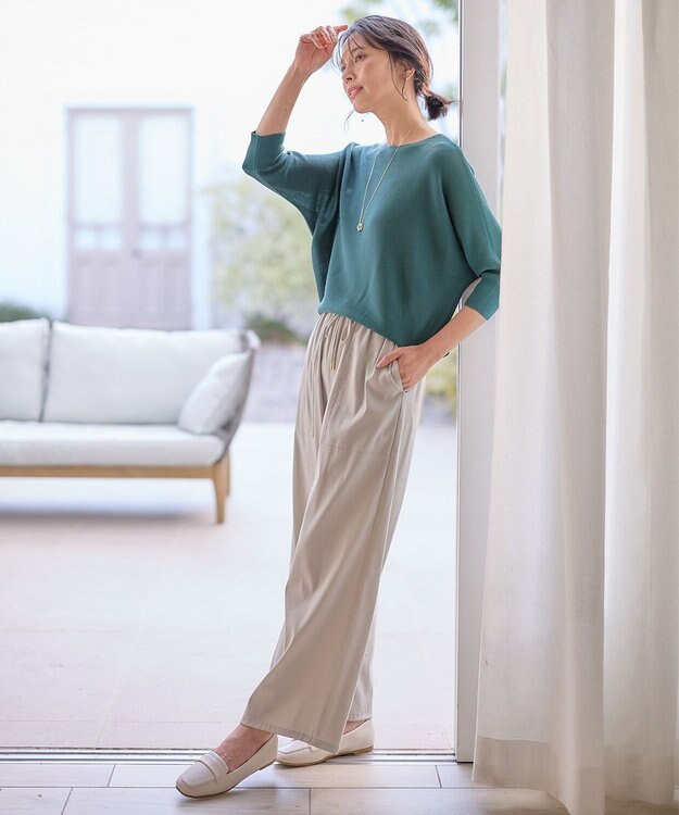 ANY L 【洗濯機可能/接触冷感/UVケア/イージーケア】清涼リラックスパンツ グレージュ