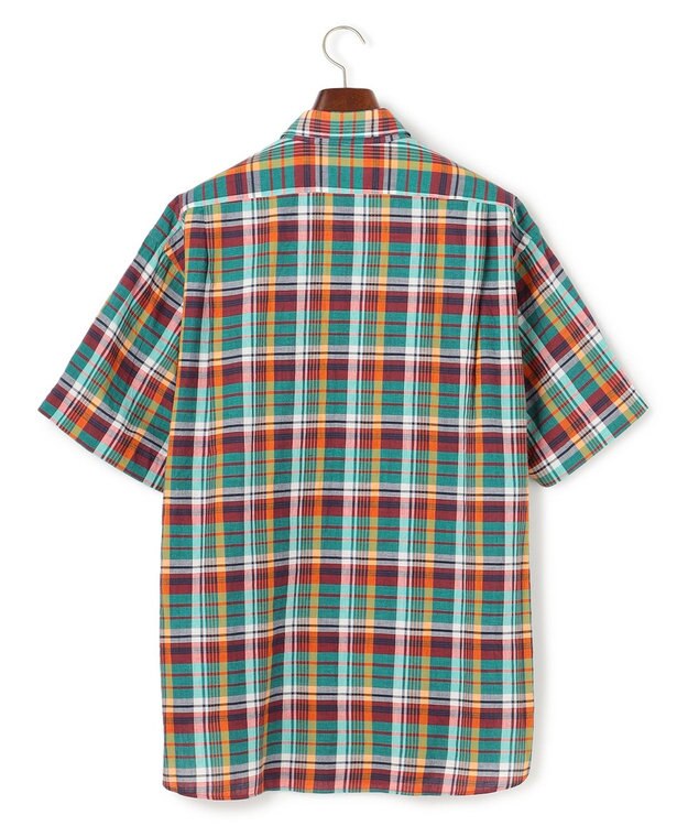 J.PRESS MEN 【J.PRESS ORIGINALS】Indian Madras Regular half Sleeve Shirt / Baggy-Fit グリーン系3