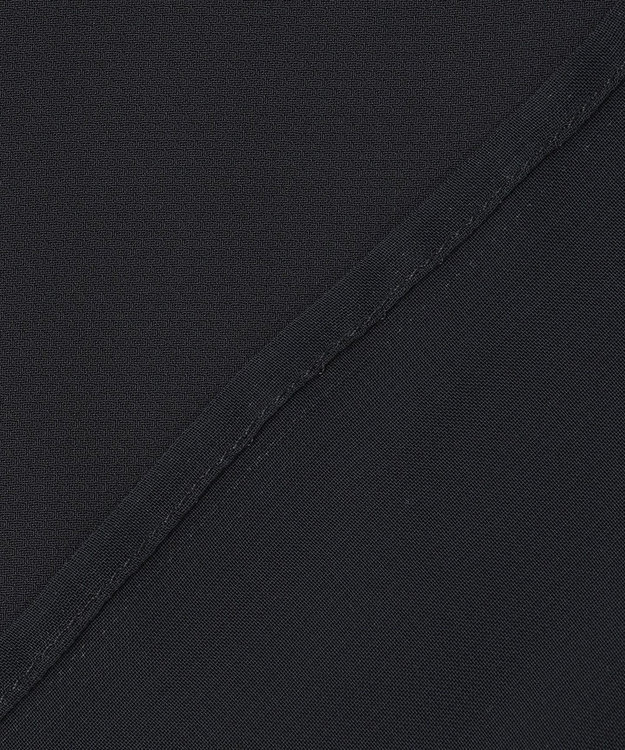 ICB 【UVケア・洗える】BackSatinAmunzen シフォンコンビブラウス ブラック×ブラック系