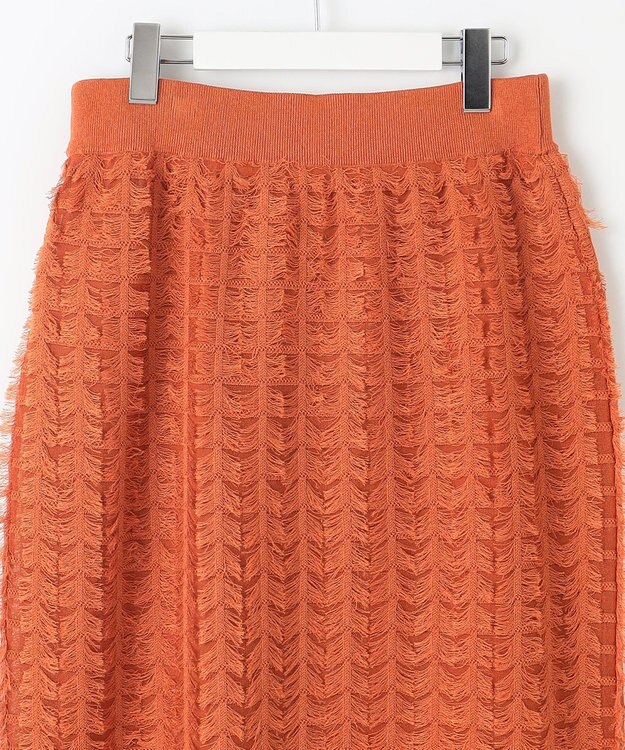 自由区 L 【セットアップ対応・洗える】シアーカットジャカード スカート グラムレッド