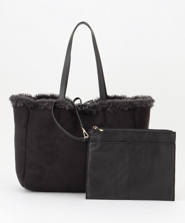 自由区 ムートンリバーシブルトート バッグ アッシュ