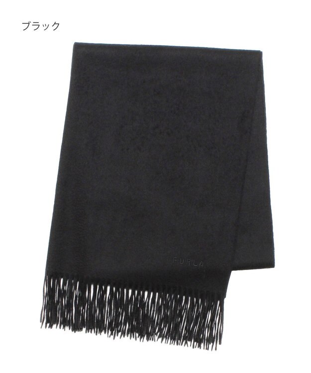 MOONBAT 【洗えるカシミヤ/大人百花1月号掲載】FURLA カシミヤ100%超大判無地 ストールマフラー／幅70cm ブラック