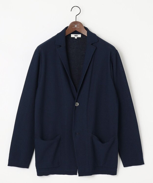 JOSEPH ABBOUD 【キングサイズ・軽い/洗える】クールスキンニット カーディガン ネイビー系