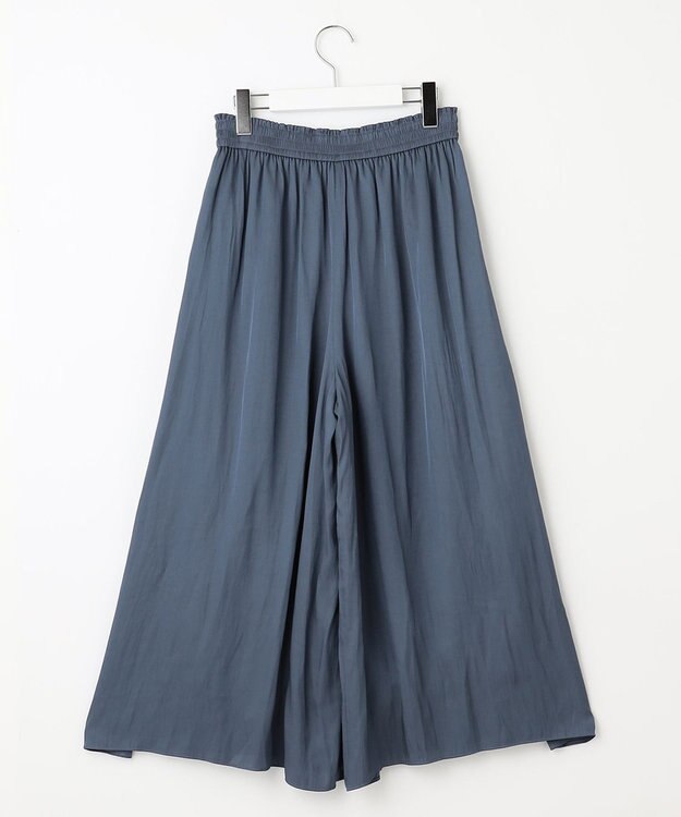 自由区 S 【WEB限定・ウエストゴム・長さ調整可・洗える】ビンテージツイル ギャザーパンツ リッツブルー