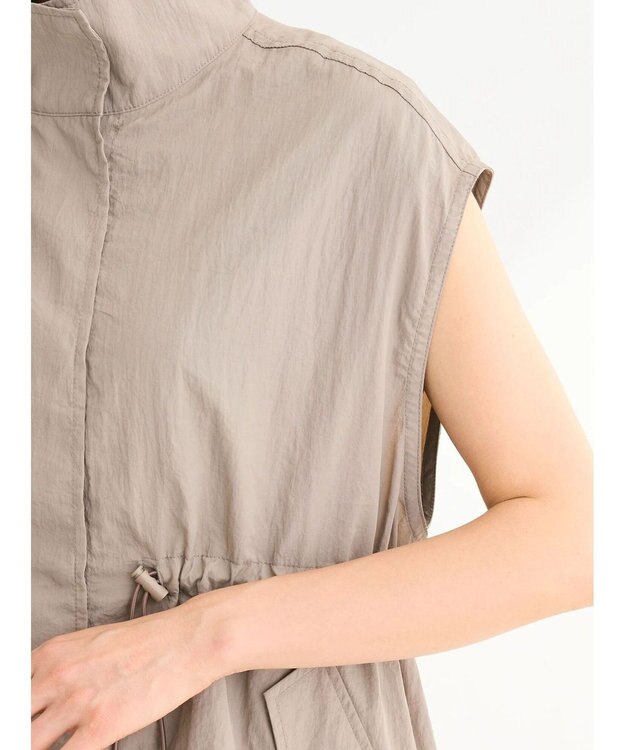 Green Parks ドロストスタンドライトベスト Gray Beige