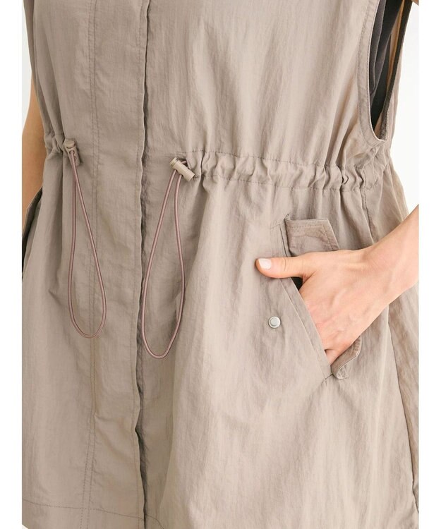 Green Parks ドロストスタンドライトベスト Gray Beige