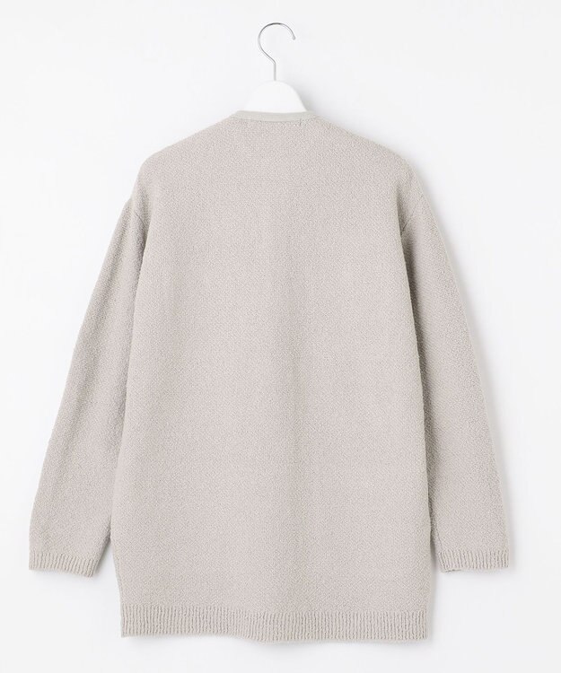 自由区 L 【洗える】テクスチャーコットンブレンド ニットアウター ライトグレー系