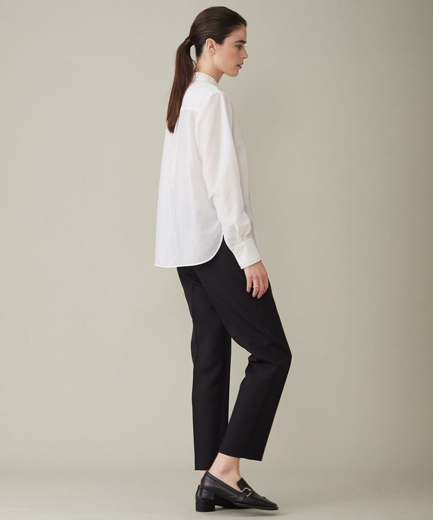 ICB 【洗える】 セシェシルキーローン シャツブラウス オフホワイト系