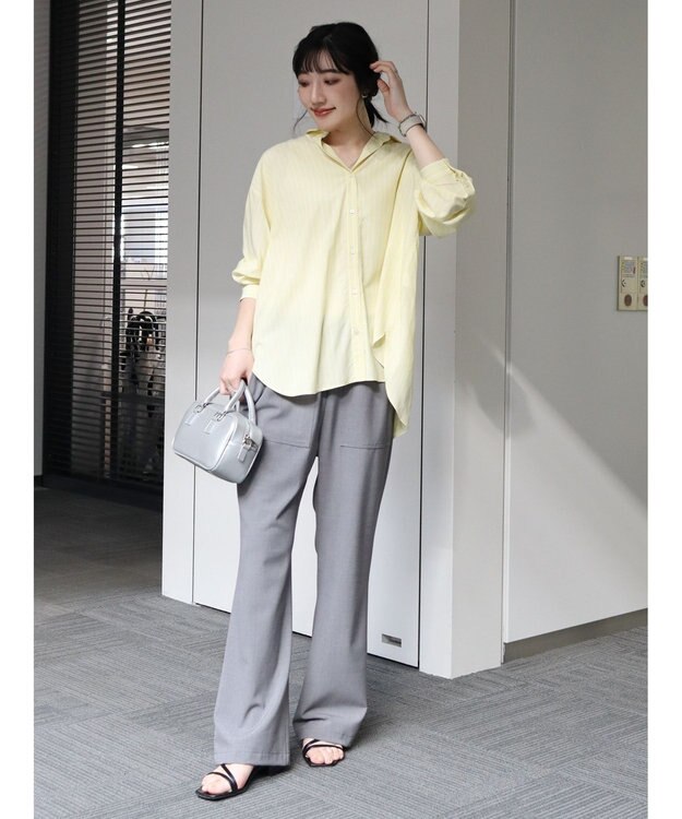 AMERICAN HOLIC サラックールバックタックシャツ Stripe Yellow