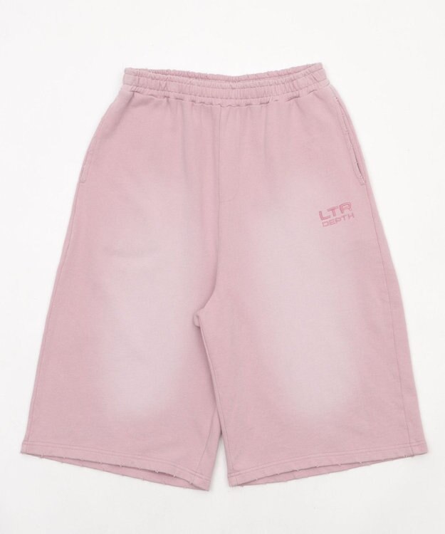 WEGO 【ユニセックス着用ITEM/ウエストゴム】ダメージアップリケショートパンツ ピンク
