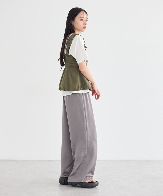 earth music&ecology ペプラムビスチェ Khaki