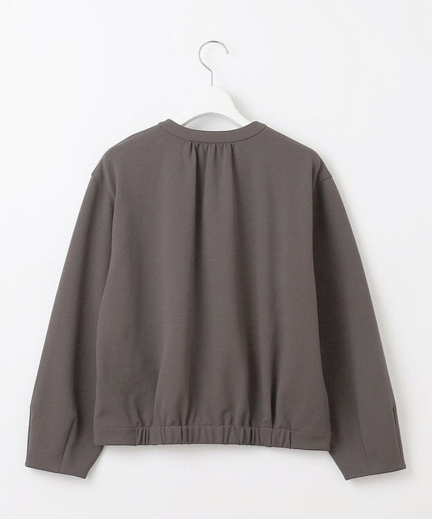 J.PRESS LADIES ジョーゼットジャージー タックスリーブ ブルゾン グレー系