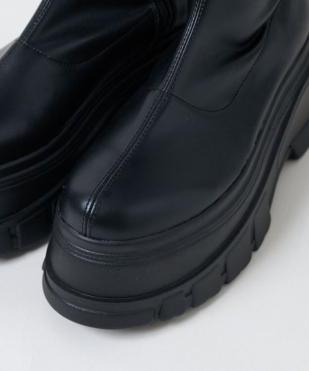 WEGO 厚底ボリュームロングブーツ ブラック