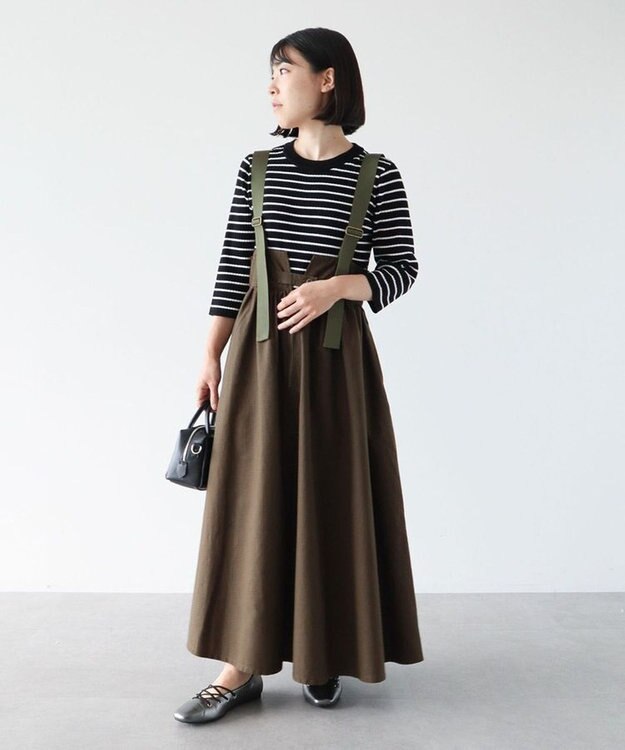 Green Parks ・ＤＯＵＢＬＥ　ＦＬＡＧＳサスペンダーミリタリースカート Khaki