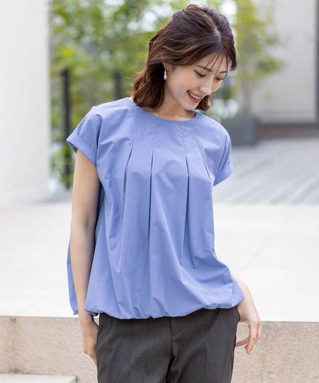 ANY SIS 【洗える】バルーン ブラウス ブルー
