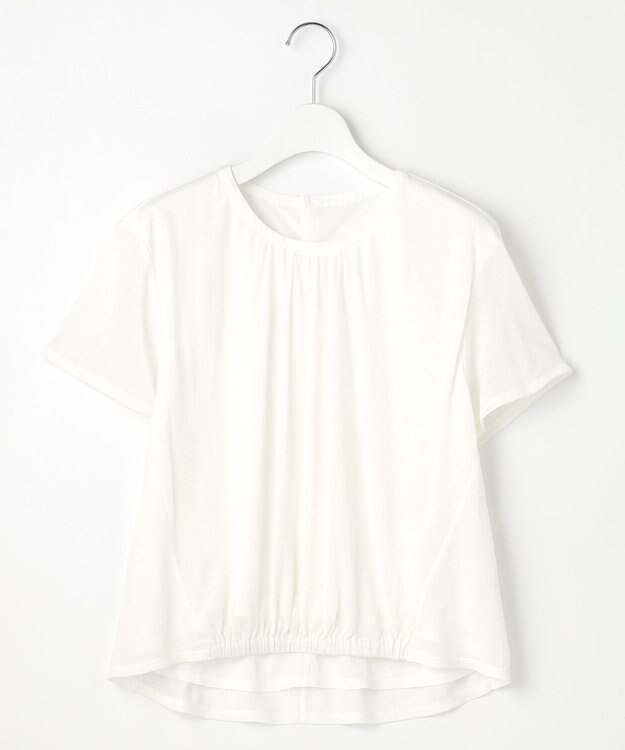 J.PRESS LADIES S 【洗える】ミラノ風天竺シアー カットソー オフ系