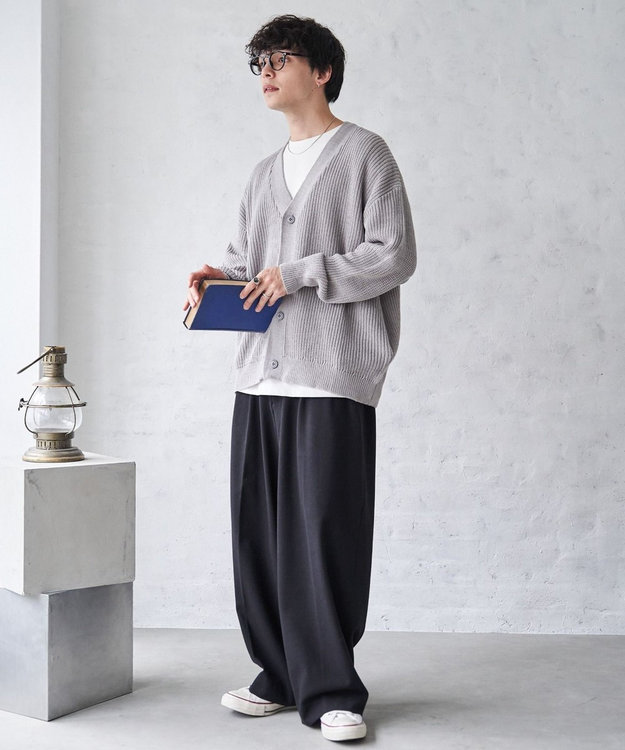 WEGO オーバーフィットカーディガン ライトグレー