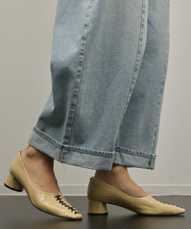 GRACE CONTINENTAL クロップトバレルパンツ サックス