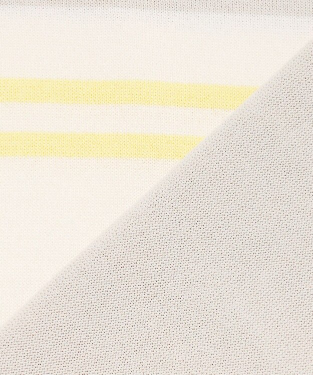 23区 L 【先行予約】コットンポリエステルストレッチ オーバーサイズ ニット ベージュ×イエロー系