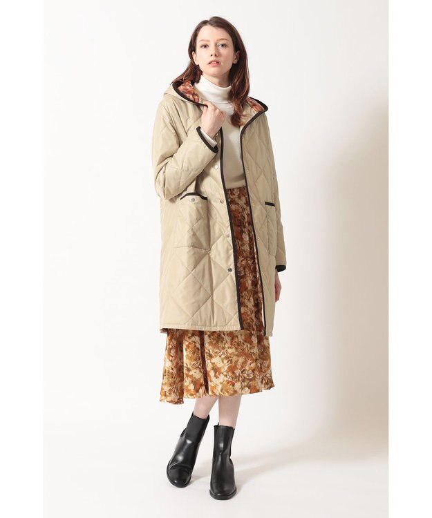 DAKS リバティプリントキルティングコートブルゾン ベージュ