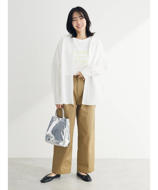 Green Parks ゆったりサッカーシャツ Off White