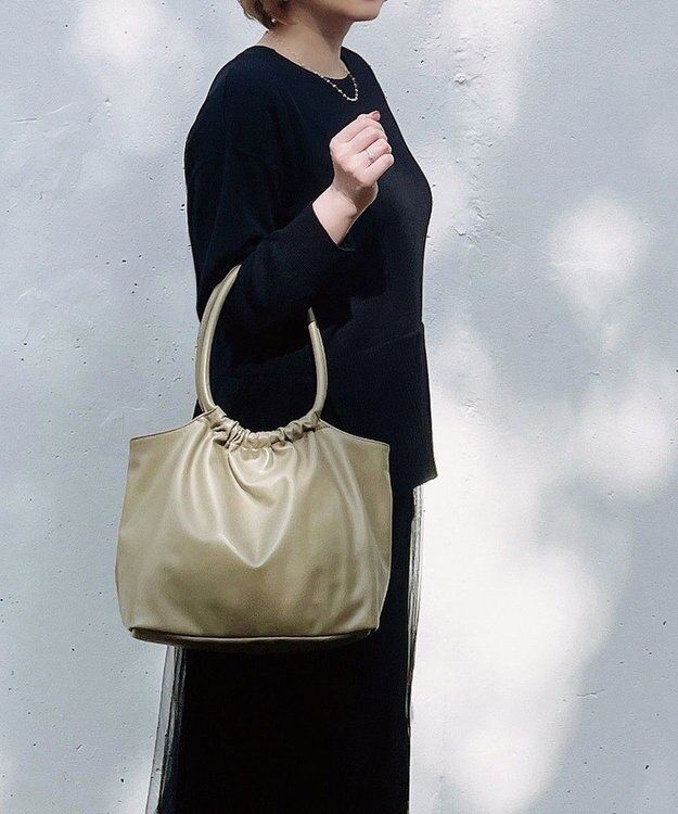 ROOTOTE 1251【合皮ギャザートート】LT.デリ.クランプリー-A 02：サンドベージュ