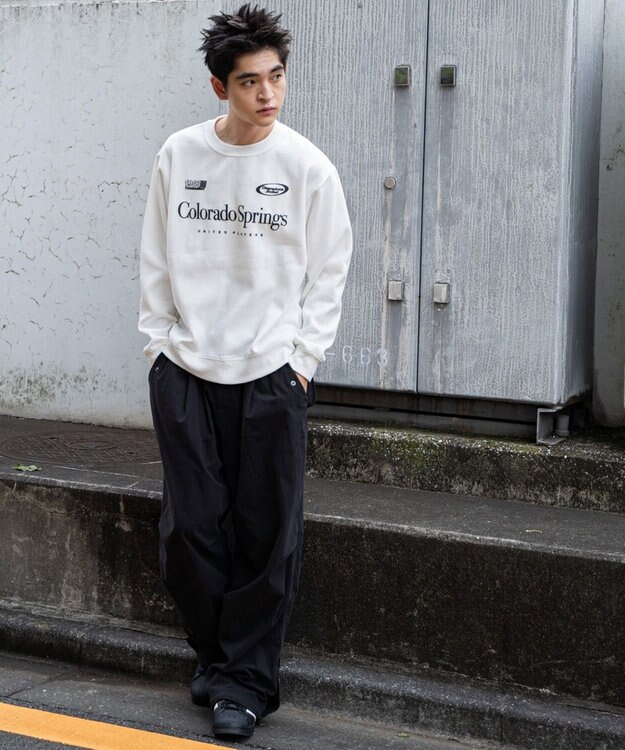 WEGO 【ユニセックス着用ITEM/裏起毛/SMLサイズ展開】リラックスフィットゲームロゴプルオーバー ホワイト