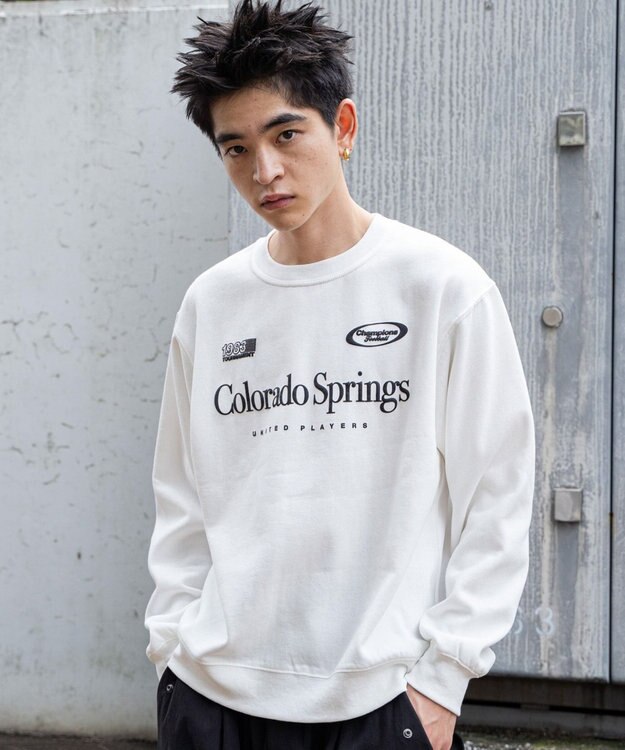 WEGO 【ユニセックス着用ITEM/裏起毛/SMLサイズ展開】リラックスフィットゲームロゴプルオーバー ホワイト