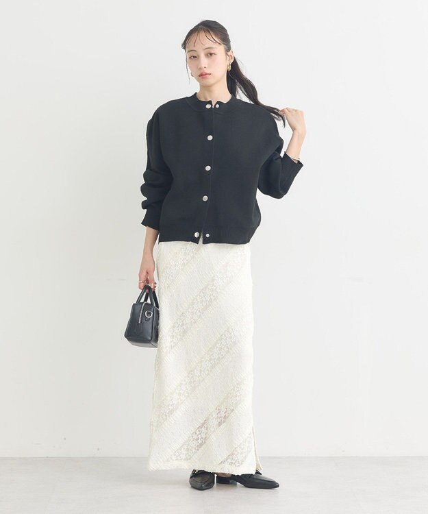 earth music&ecology 総レースナロースカート Ivory