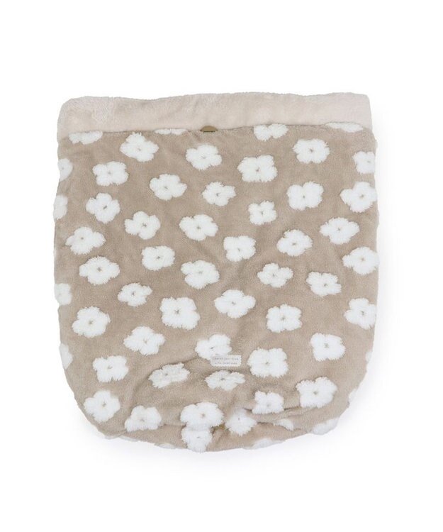 PET PARADISE ペットパラダイス ボア寝袋 筒型《お花柄》 Ｍ 小型犬 ベージュ