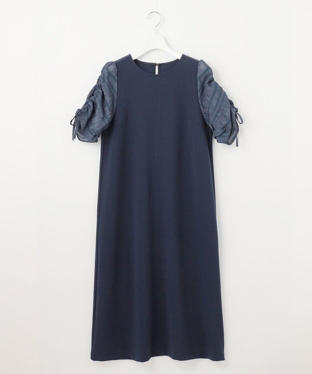 Feroux 【洗える】ドロストスリーブカットソー ワンピース ネイビー系