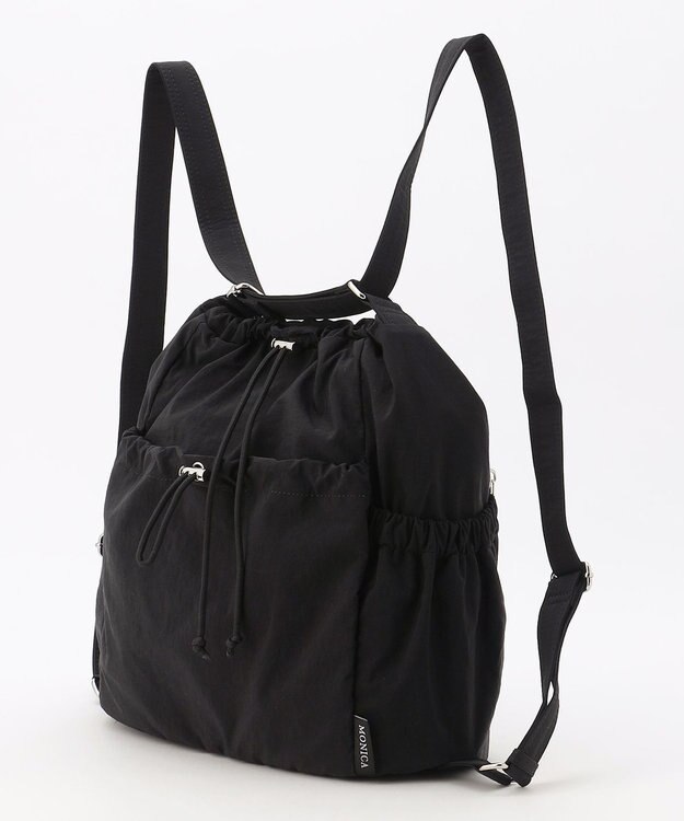 LA BAGAGERIE 【MONICA】クリンクルナイロン　ドロスト2WAYバッグ ブラック