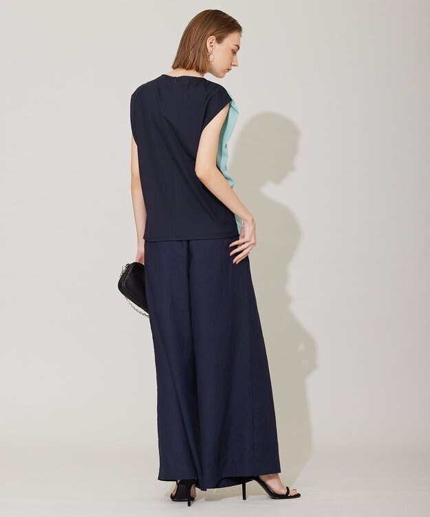 ICB 【WEB限定カラーあり・洗える】 プリントコンビ カットソー セラドン系