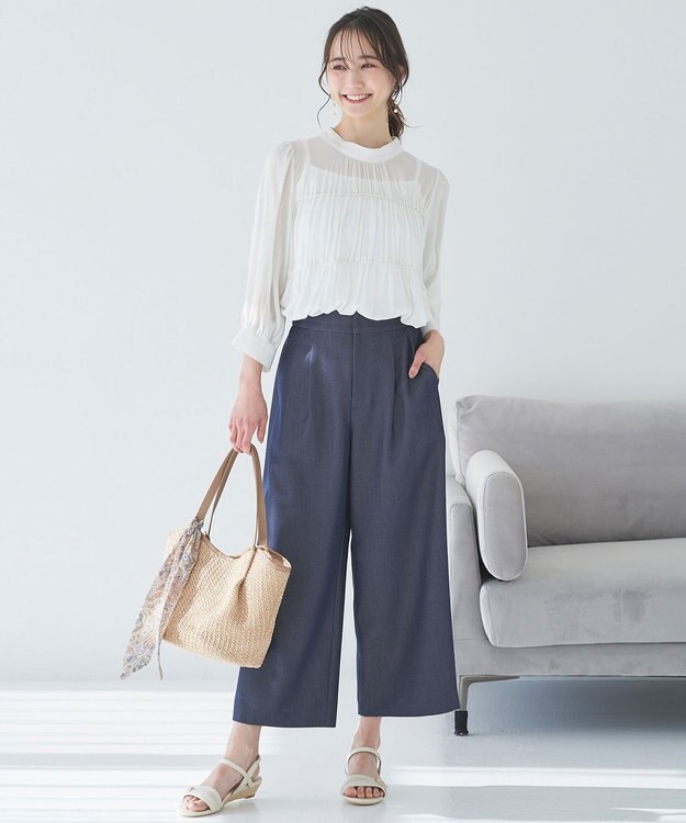 ANY SIS スカーフ付パイピングカゴ バッグ ナチュラル