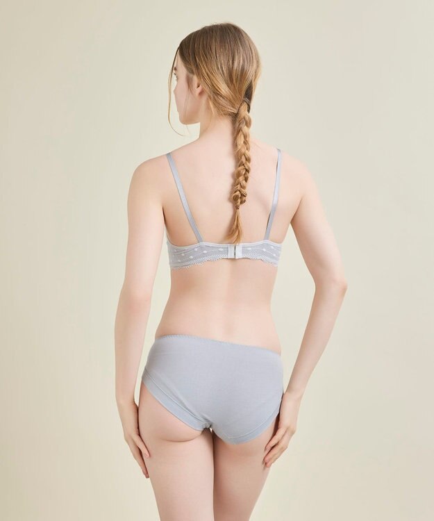 une nana cool 【リニューアル】 しなやかにフィット ポルカドットモールド 3/4カップブラ グレー