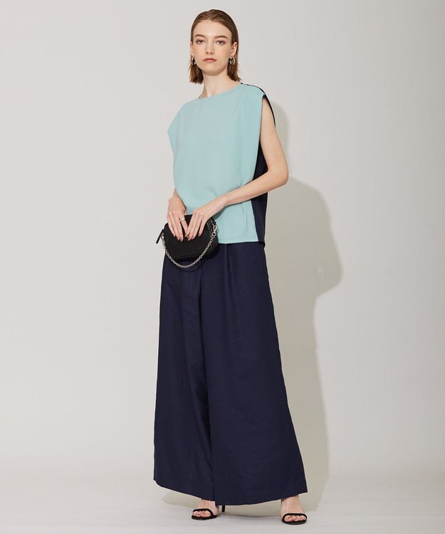 ICB 【WEB限定カラーあり・洗える】 プリントコンビ カットソー セラドン系