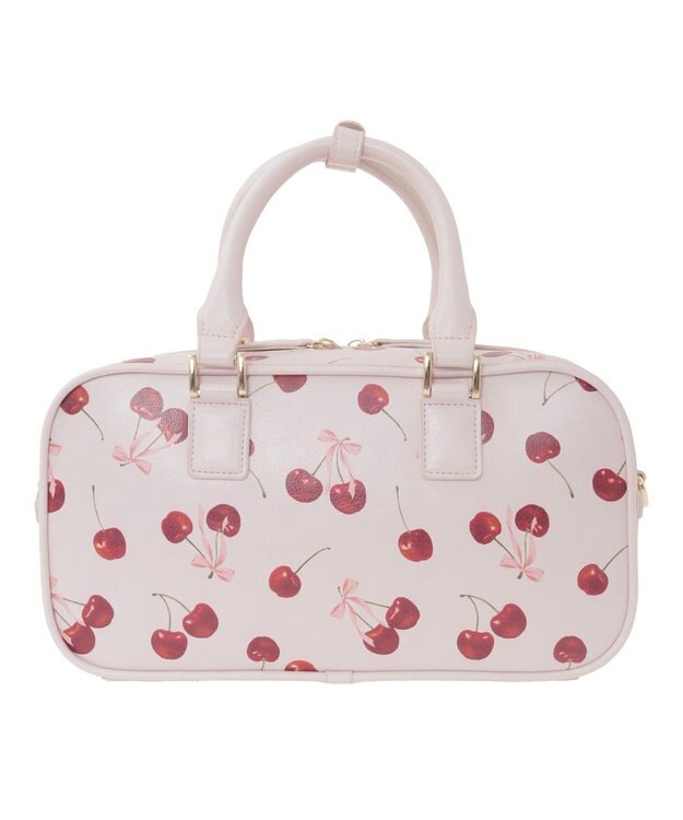 Maison de FLEUR チェリー柄ボストンバッグ Pink